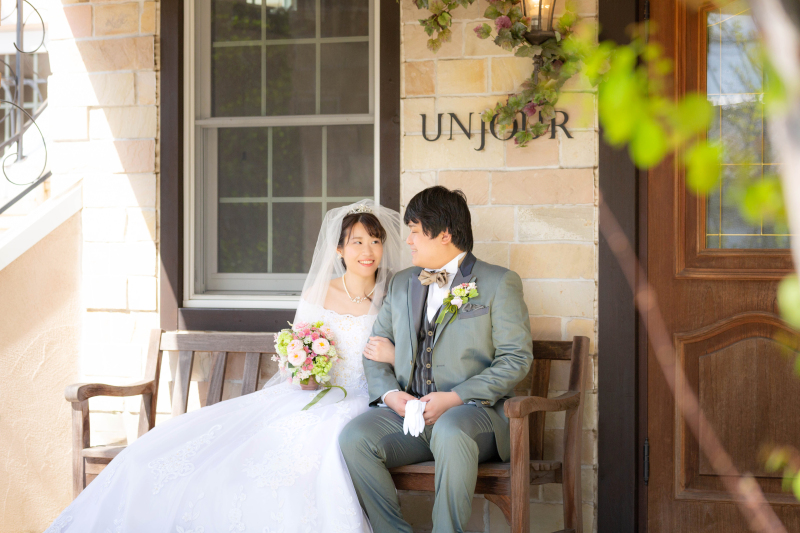 アンジュールの欧風ガーデンで。