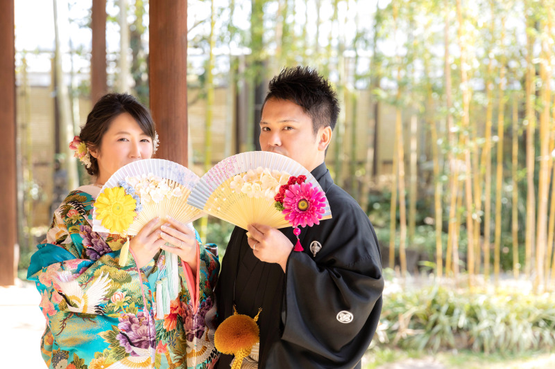 春のあたたかな陽光の中で和装ウエディング撮影♪