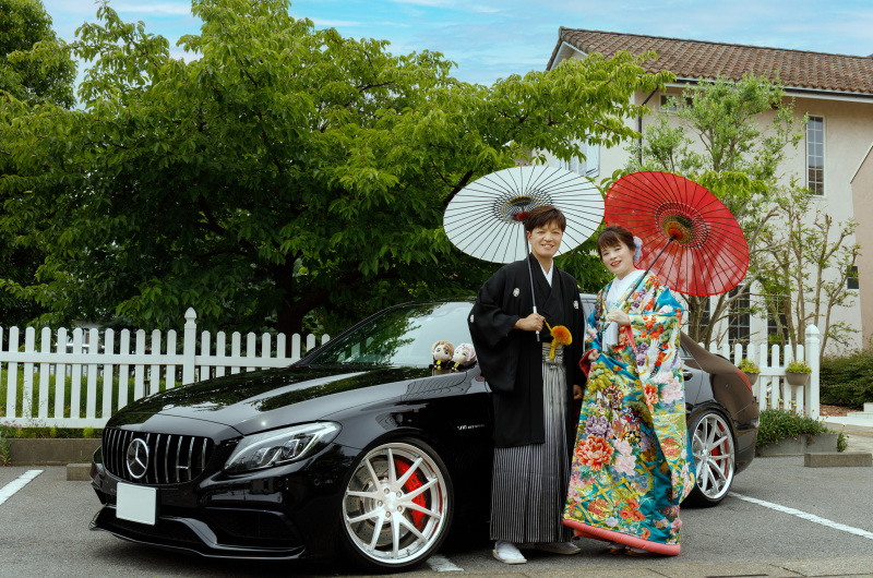 こだわりのお車と一緒に！2人の特別な和洋ウエディング撮影♪