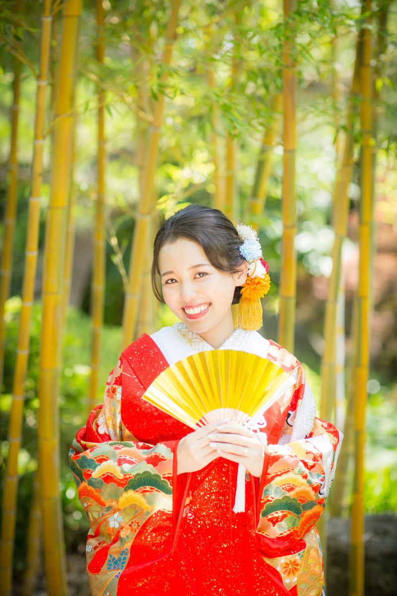 赤い打掛けが映える☆