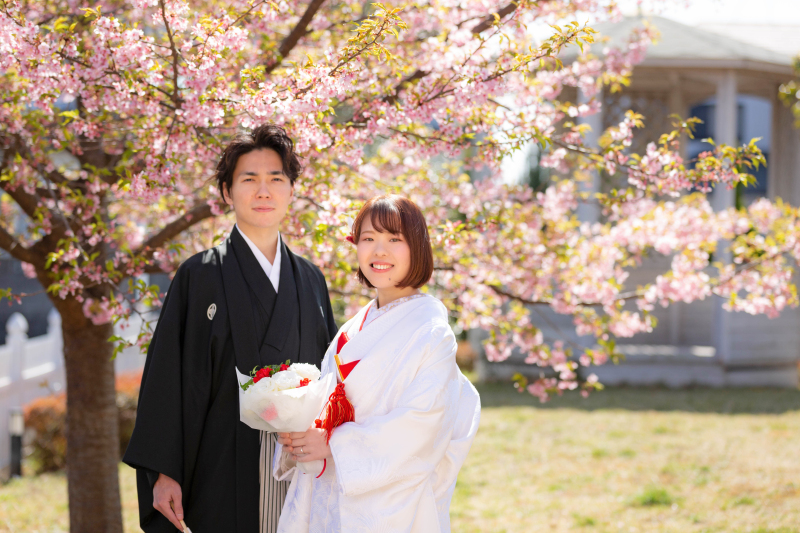 河津桜の前から撮影スタート♪