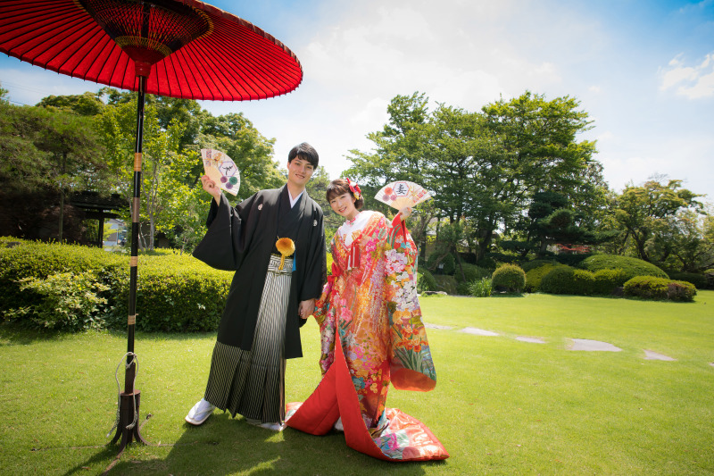【和装2着・新春の神社&本格日本庭園】白無垢は徒歩1分神社で【神社ロケ】色打掛は【移動なし本格日本庭園】で◇データ90カット