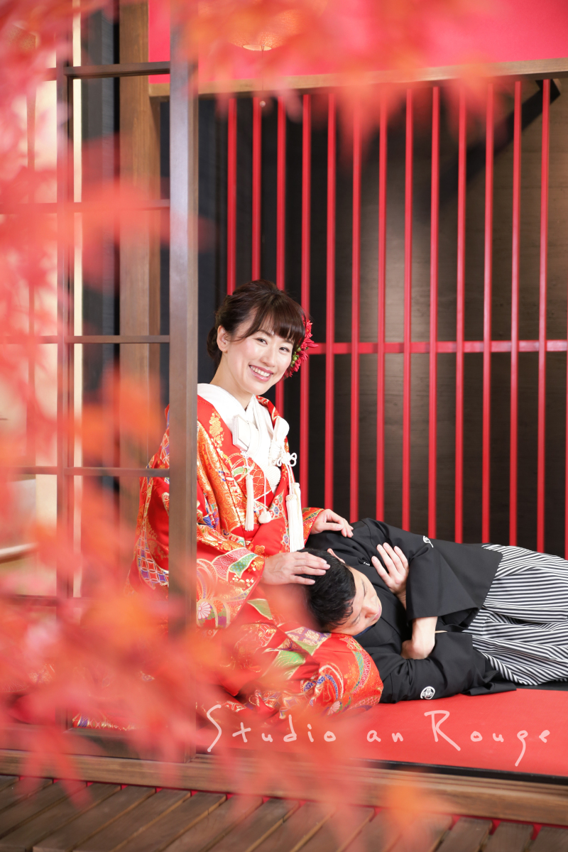 もみじの中で♪