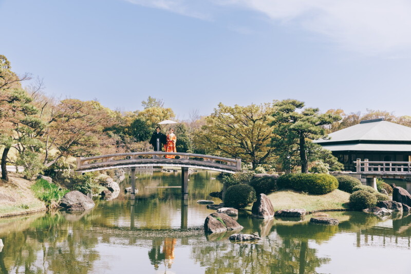 スタジオアンルージュなんばOCAT店_ガーデンで撮影できる