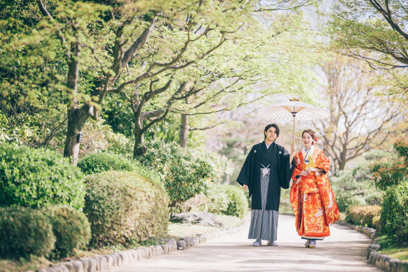 スタジオアンルージュなんばOCAT店_ガーデンで撮影できる