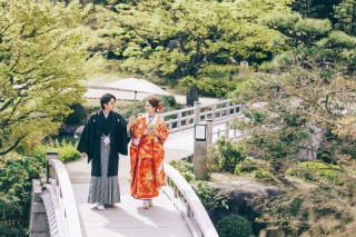 本格的な庭園で特別な前撮りを