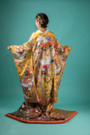 R118-黄色ボカシ 束熨斗に花車