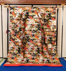 R076-小花総柄黒金