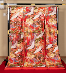 R047-縦熨斗古典柄赤