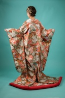 R120-薄オレンジ 梅に鶴