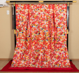 R085-赤小柄総柄オシドリ