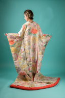 R121-クリーム 鴛鴦に四季花