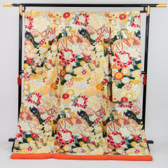 R530-緑　鞠と牡丹