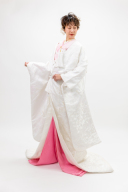 色掛下付き白無垢　薄ピンク