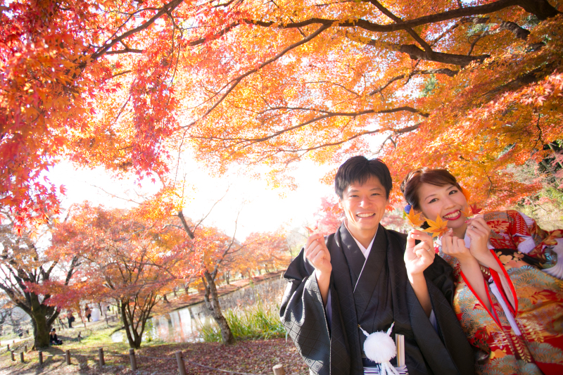 最高のもみじと天気