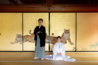 京町屋と虎の襖絵があるお寺