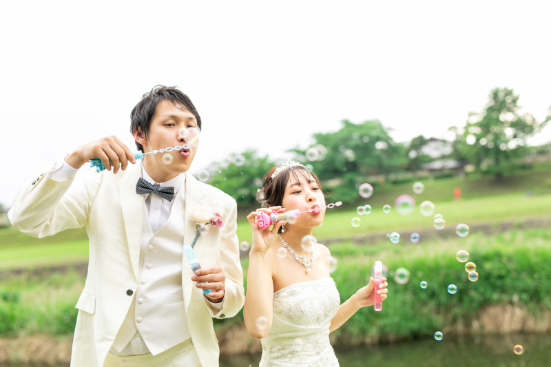 シャボン玉でメルヘンに