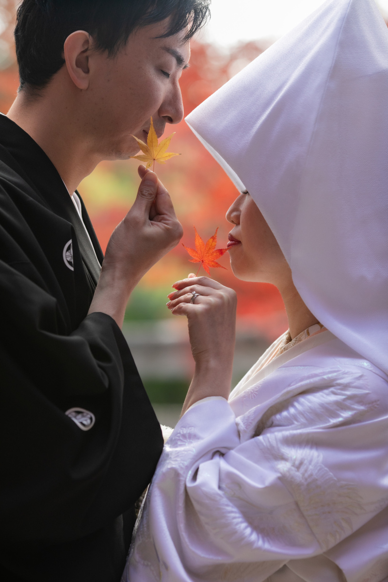 落ち葉を使って