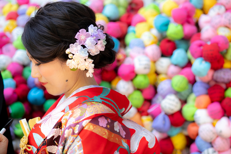 髪飾りはオーガンジー