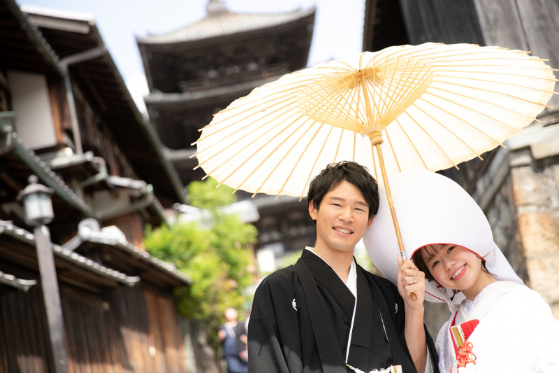 綿帽子と八坂の塔