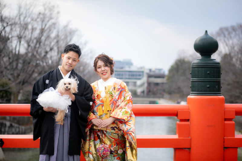 わんちゃんも新婦さんもお色直し