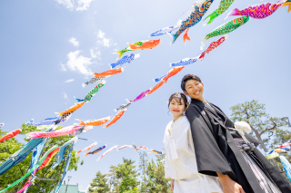 こいのぼりと一緒に