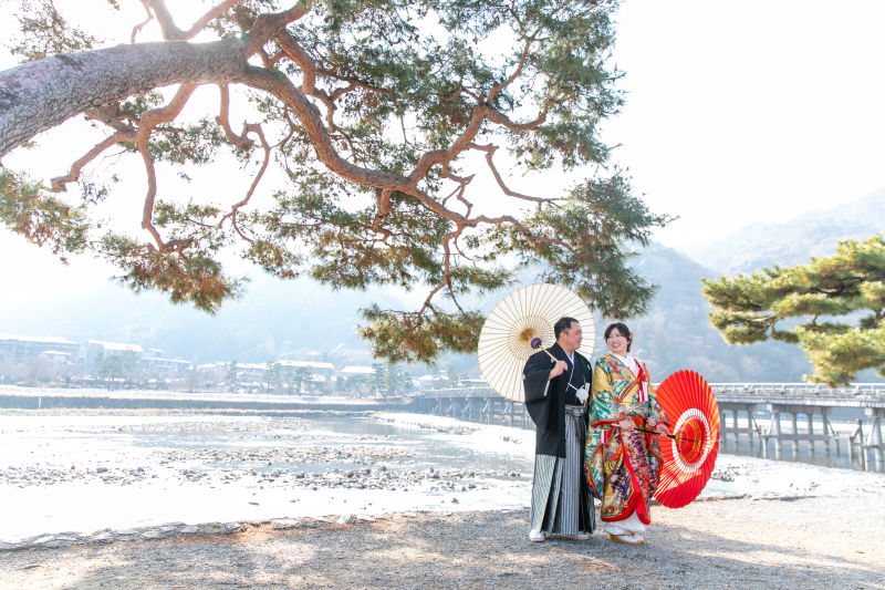 渡月橋前に移動して