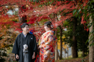 素晴らしい紅葉！大原野でフォトウエディング