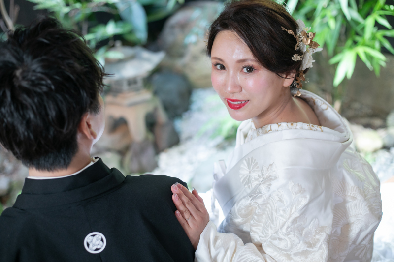 お庭を見ながら