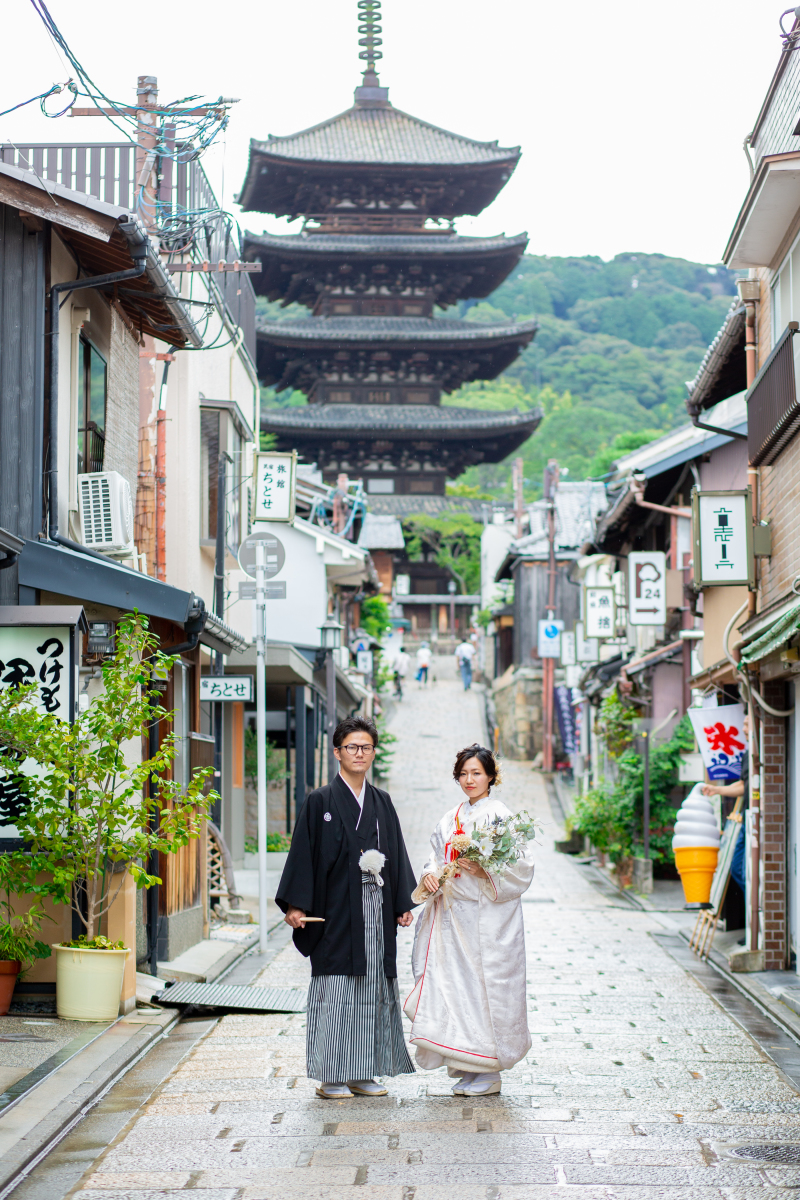 八坂で定番ポーズ