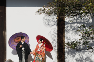 萬福寺で冬のロケ撮影