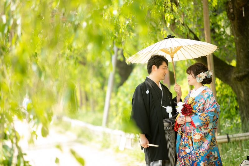 青いお着物でも