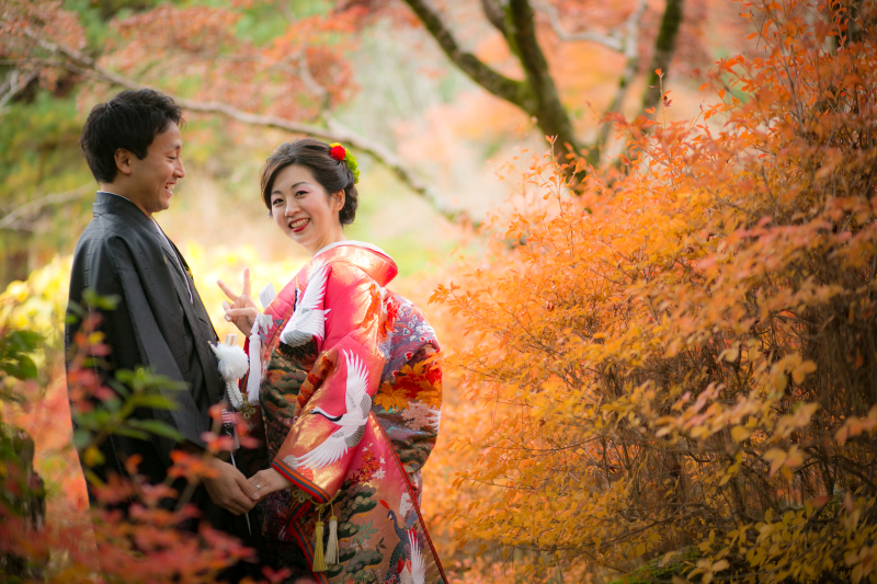 スタジオとロケで紅葉を探しに