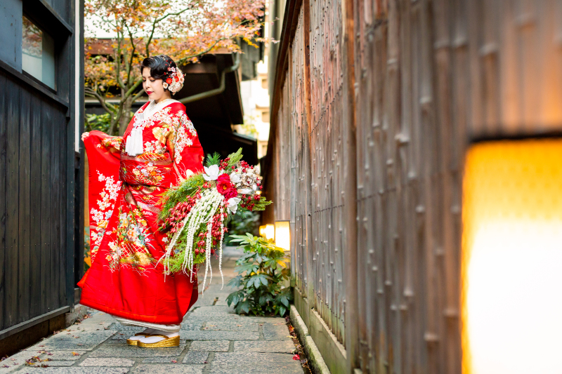 色打掛でのロケ撮影付き