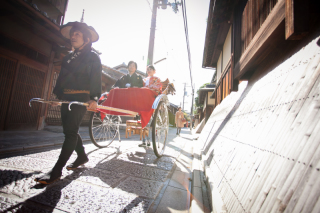 人力車に乗って撮影(30分)