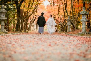 紅葉の並木道　落ち葉も綺麗