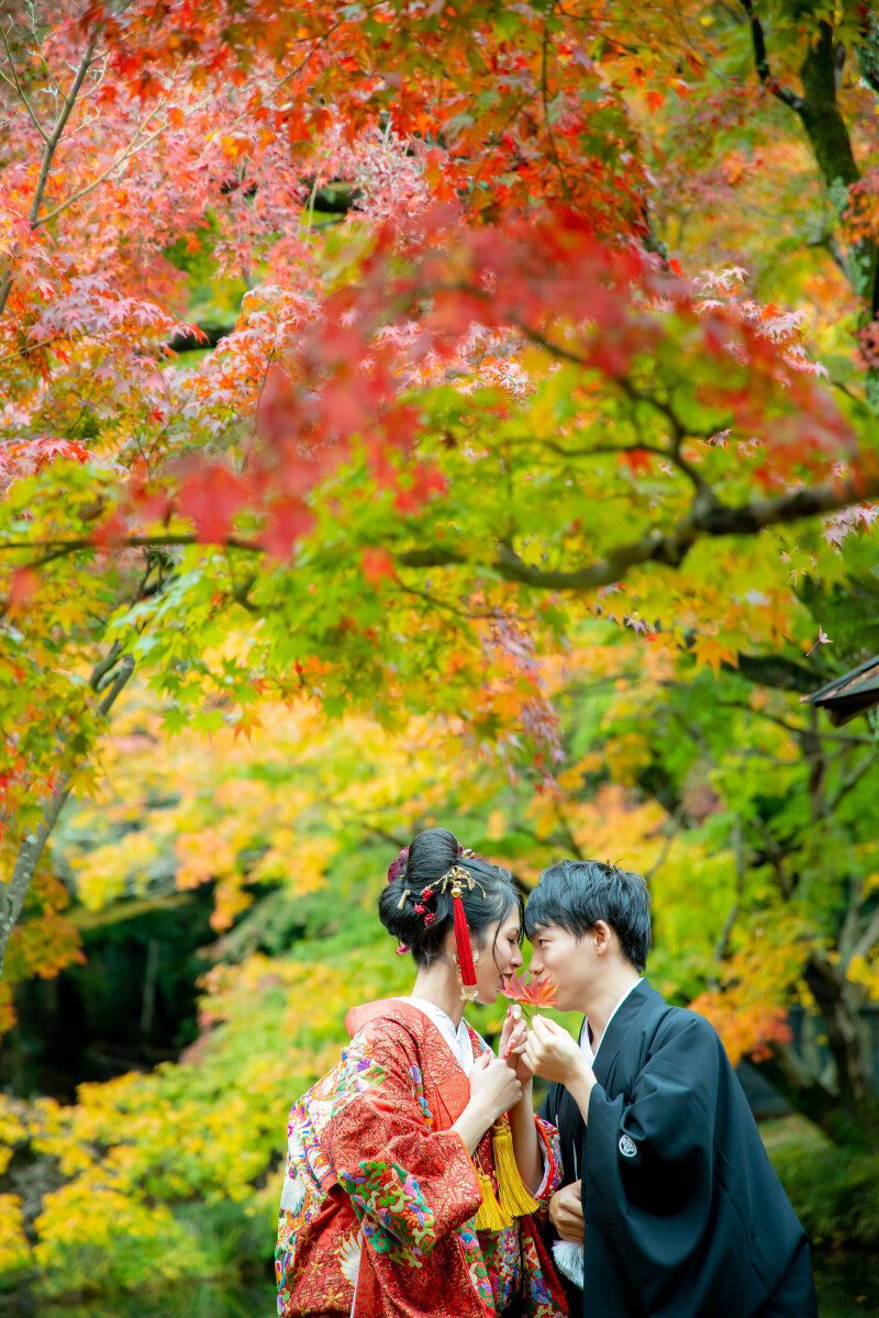 ＜選べるロケ秋＞11月〜12月10日撮影☆白・色両方OKロケプラン-新婦衣装2点2カ所ロケ→158,000円　打掛追加料金なし