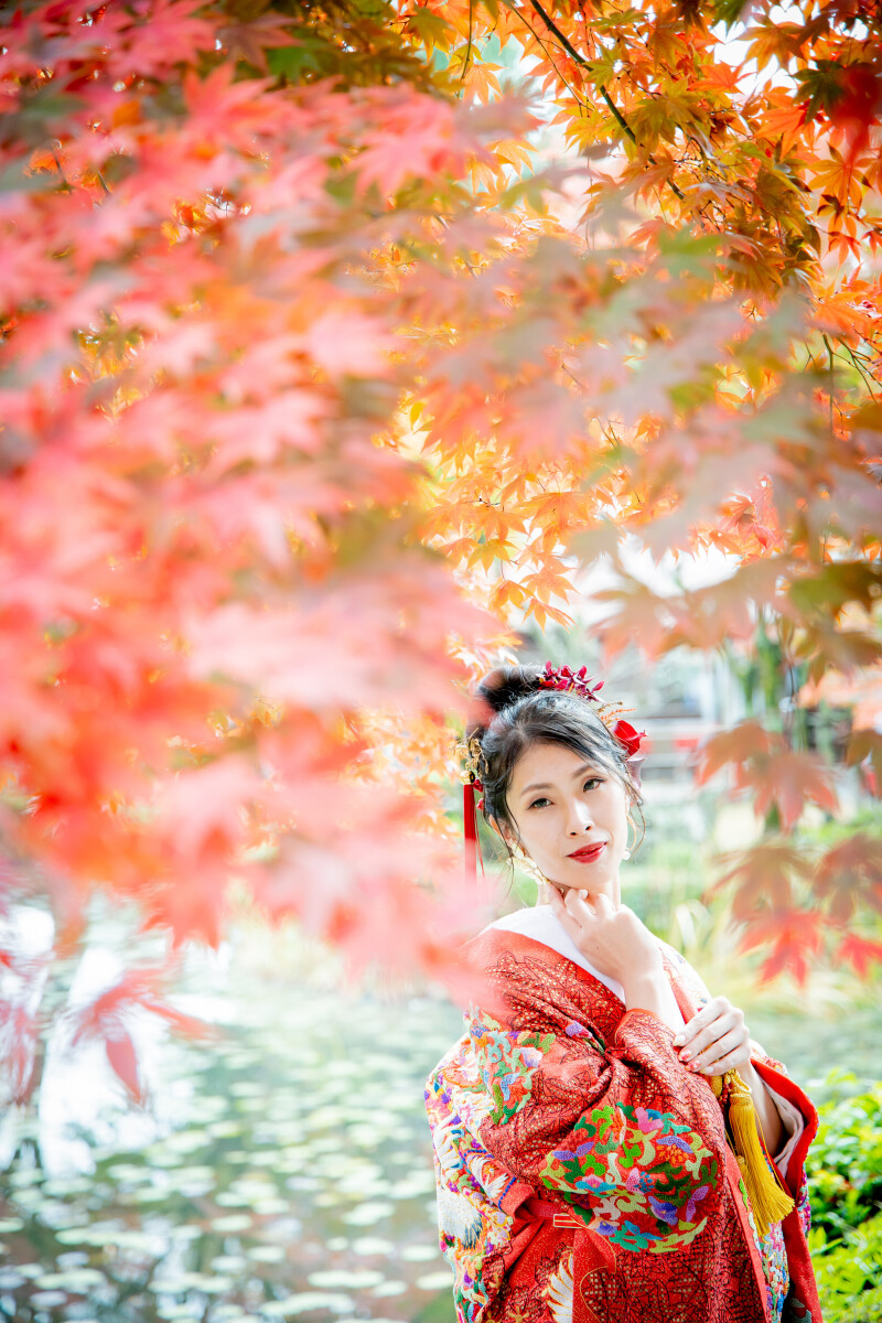 <選べるロケとスタジオ>11月16日-12月15日☆白無垢色打掛両方☆新婦衣装2点ロケ地2ヶ所+あざらし和室-→166,800円