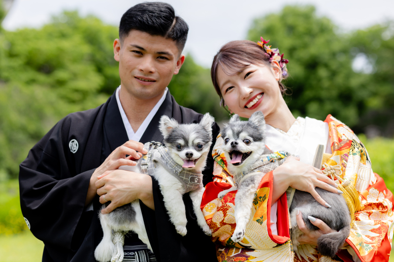 <ペットプラン>抱っこOK!白無垢Or色打掛☆新婦衣装1点1箇所ロケ 110,000円 わんちゃんと一緒に行けるイタリアン紹介可
