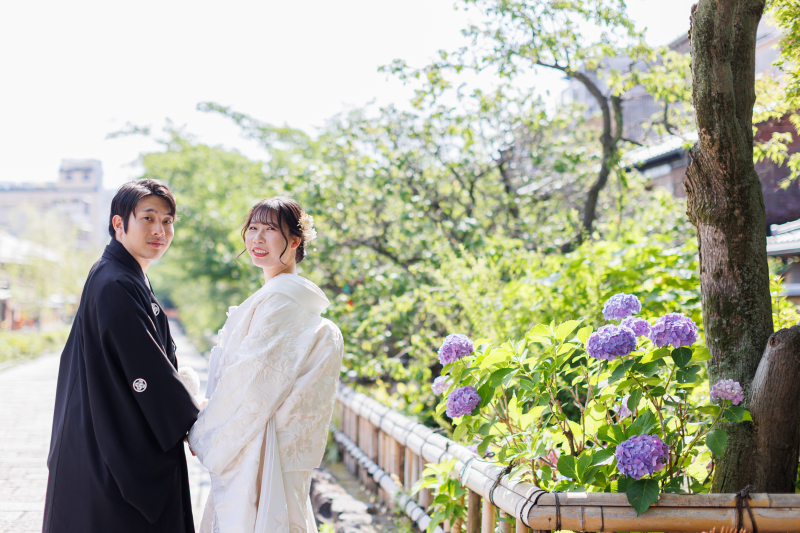 <人力車付き＞平日限定☆京都夢プラン 人力車に乗ろう！　お好きな衣装1点撮影に人力車30分程度（花嫁車）に載って撮影付き！