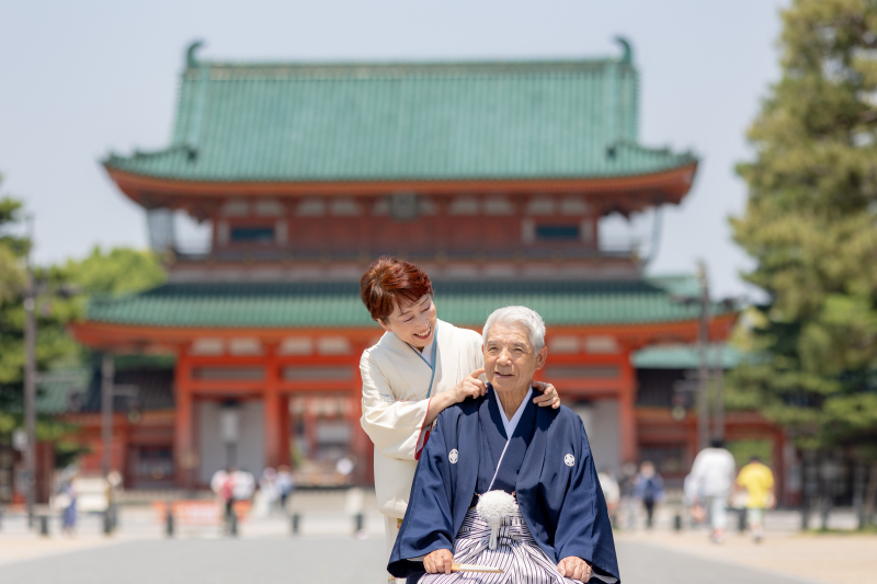 <バウリニューアル>☆記念日に京都で和装を着よう!主役夫婦で結婚○周年記念でスタジオ和装撮影 金婚式銀婚式にも!66,000円-