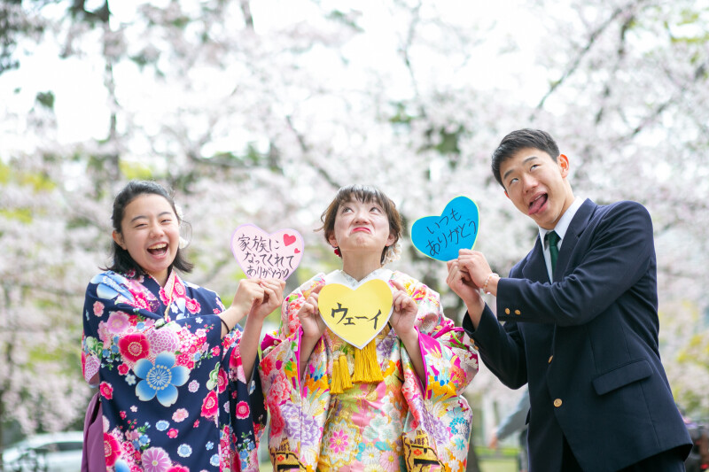 <お子様付き>3歳以上のお子様も一緒に着物を着て お嫁さん1着1時間半ロケ ファミリーフォトウェディングライト¥134,800