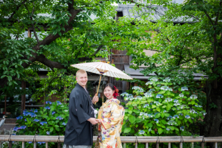 ＜お試し衣装1点プラン＞紫陽花いいよね！5月6月7月限定1点１箇所ロケプラン　99,000円　スタジオ付き！