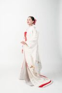 縮緬刺繍若松に鶴