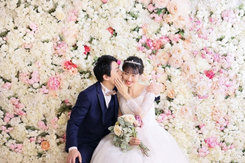 お花の前でお話♪