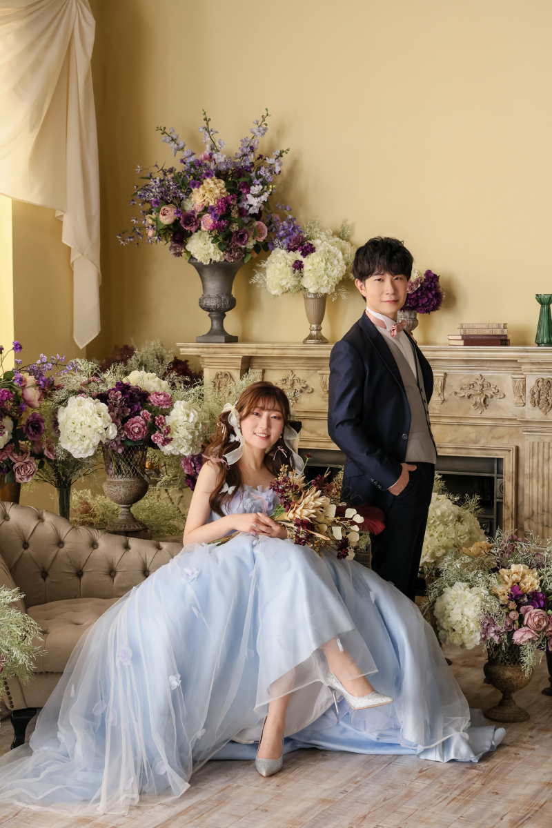 お花に囲まれて