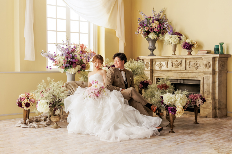 ふわふわのドレスが一層の柔らかさを引き立てる