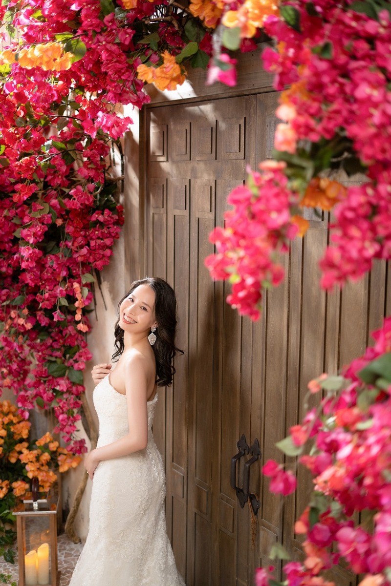 お花に囲まれて