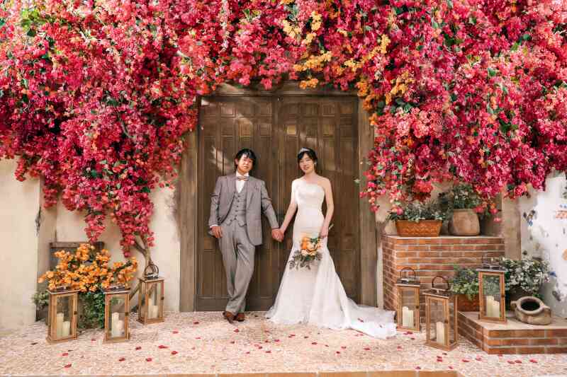 鮮やかな花々を一緒に