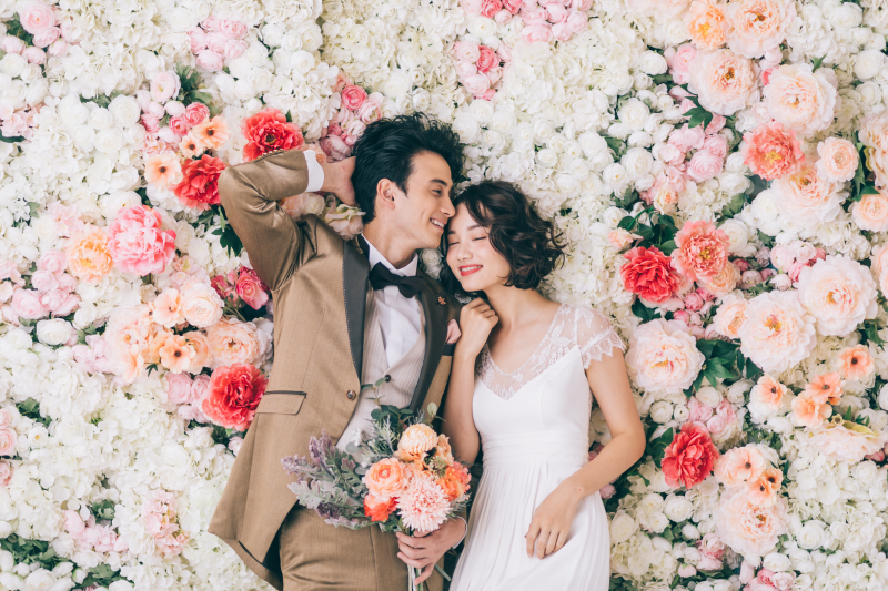 お花に囲まれて